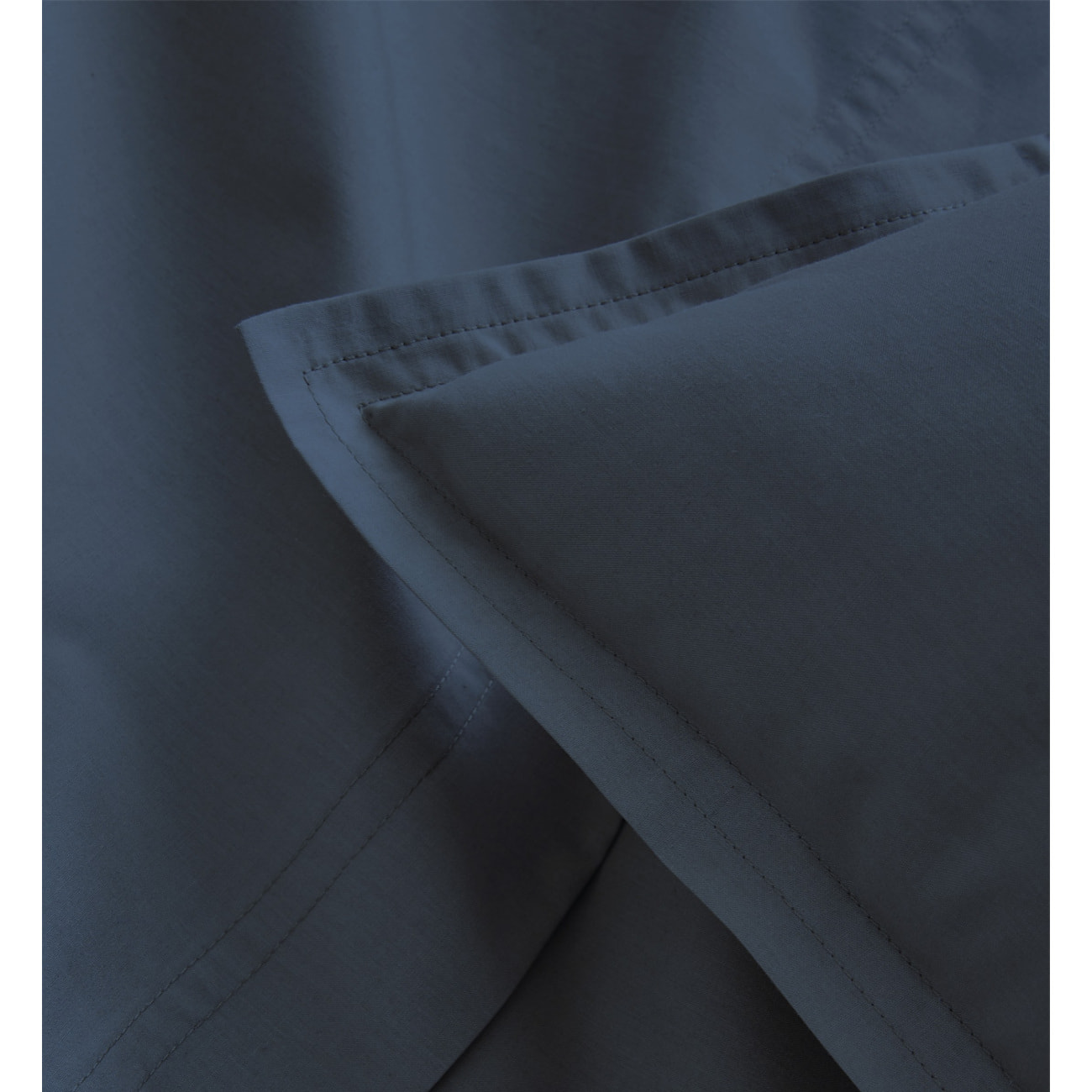 Parure de lit Housse de couette + Taies rectangles en percale de coton, PREMIÈRE, Bleu Nuit