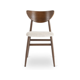 Lot de 2 chaises de salle a manger style scandinave en bois "Lumbra" - Marron