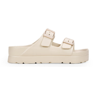 Sandalias de plataforma beige  en goma