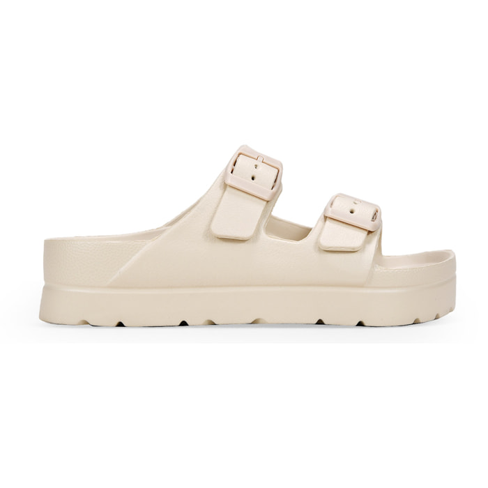 Sandalias de plataforma beige  en goma