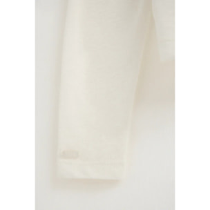 Maglietta ecrù a maniche lunghe in misto lino con logo Polo Club