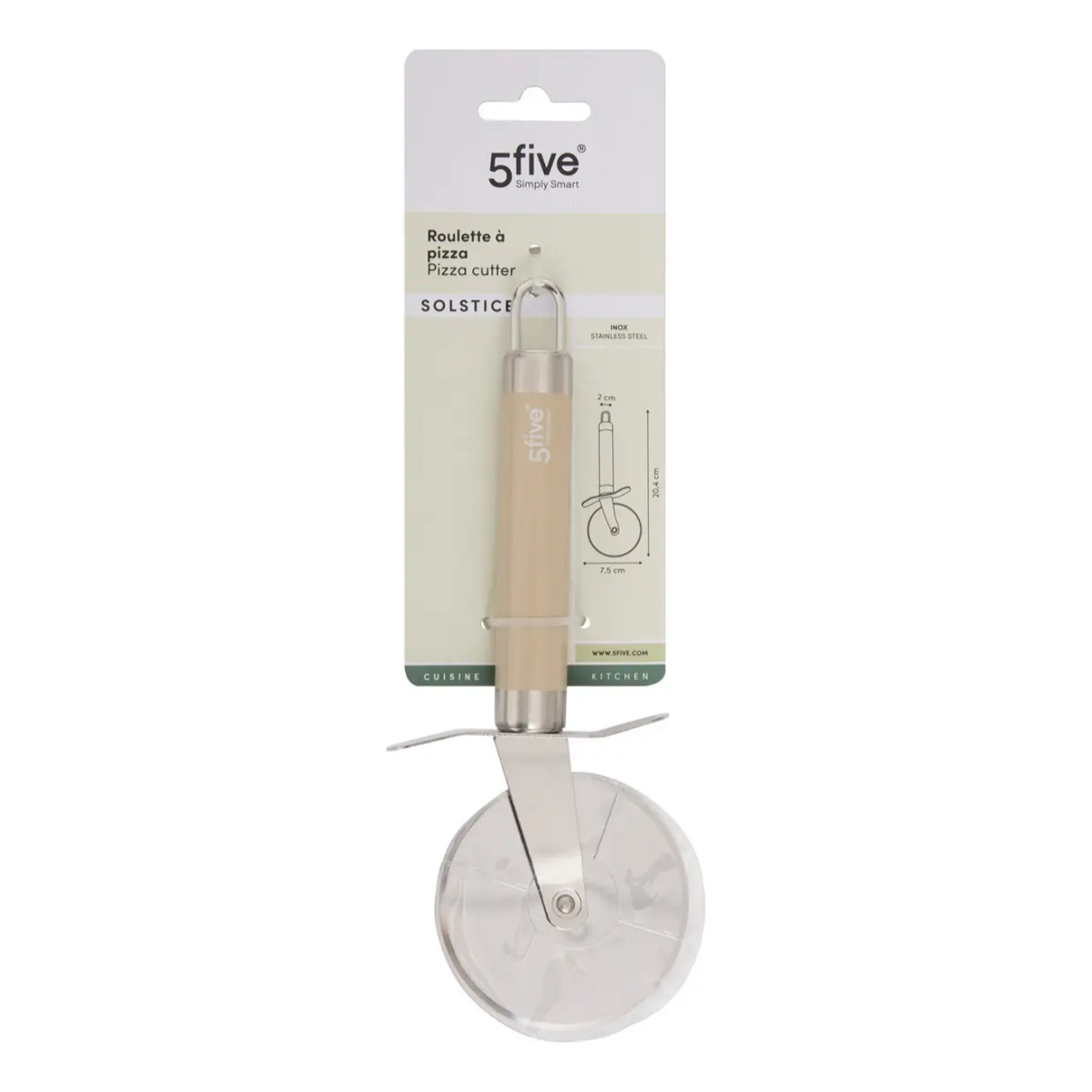 Roulette à pizza Solstice 7,5x2x20,4cm beige