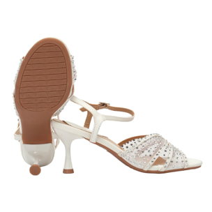 Sandali con strass - tacco 8,0 cm