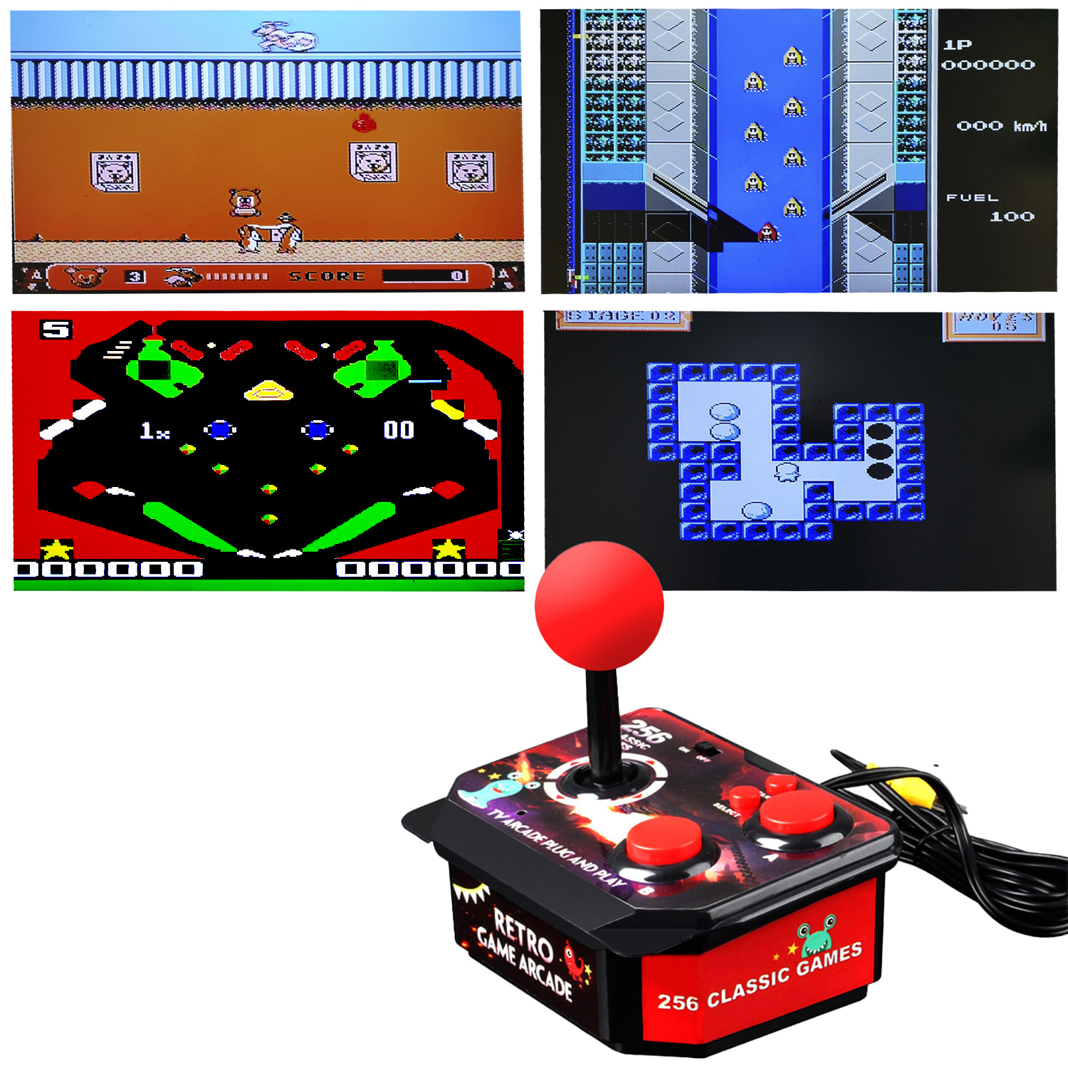 Arcade piccolo controller shaker per 256 giochi giochi retrò. Connessione AV.