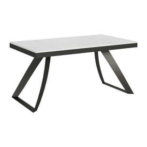 Table extensible 90x160/264 cm Proxy Evolution Frêne Blanc cadre Anthracite