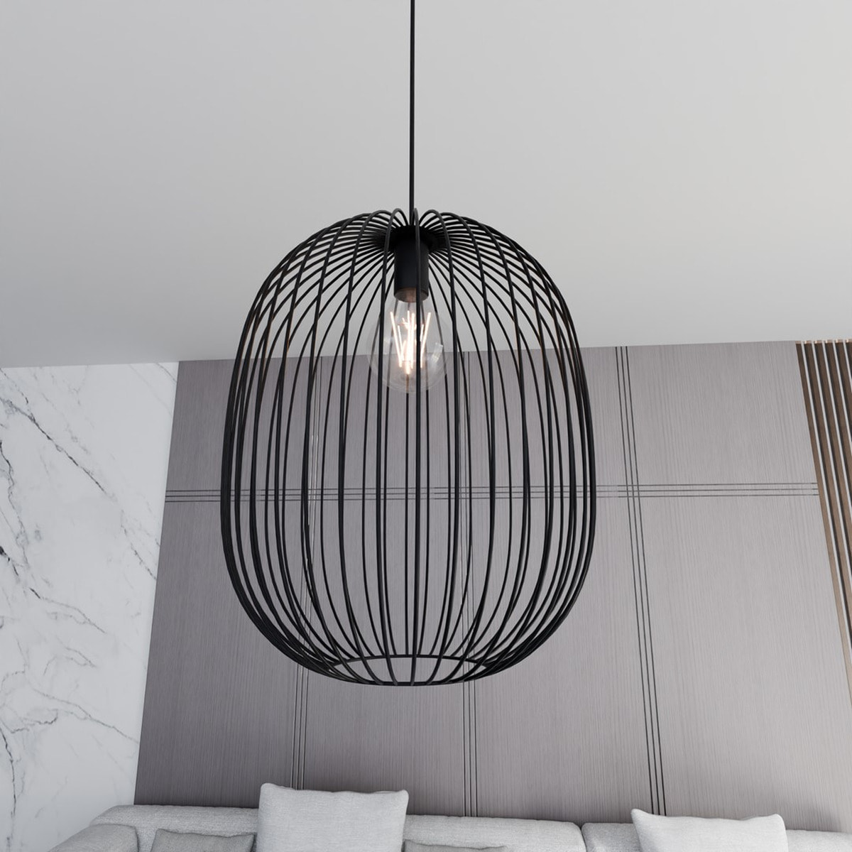 Lampada a sospensione ONYX in acciaio nero