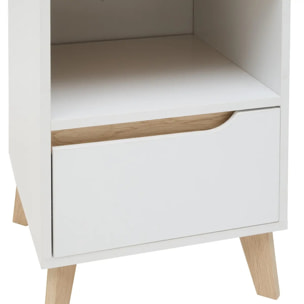 Table de chevet Luma 40x55cm 1 tiroir blanc