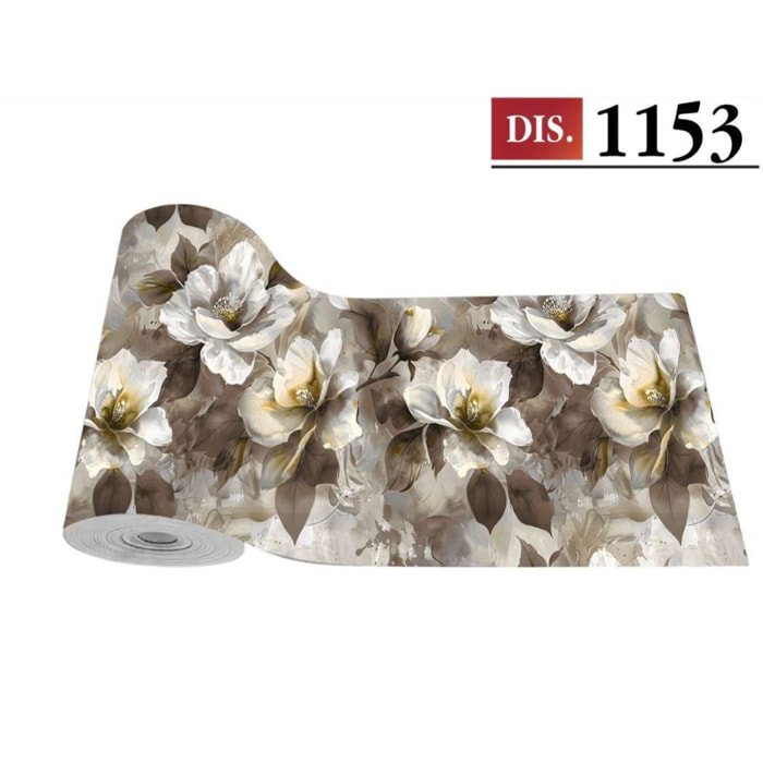 CASSESE HOME Passatoia/Tappeto Bordato in Poliestere con Retro Antiscivolo in PVC Made in Italy_Dec.1153