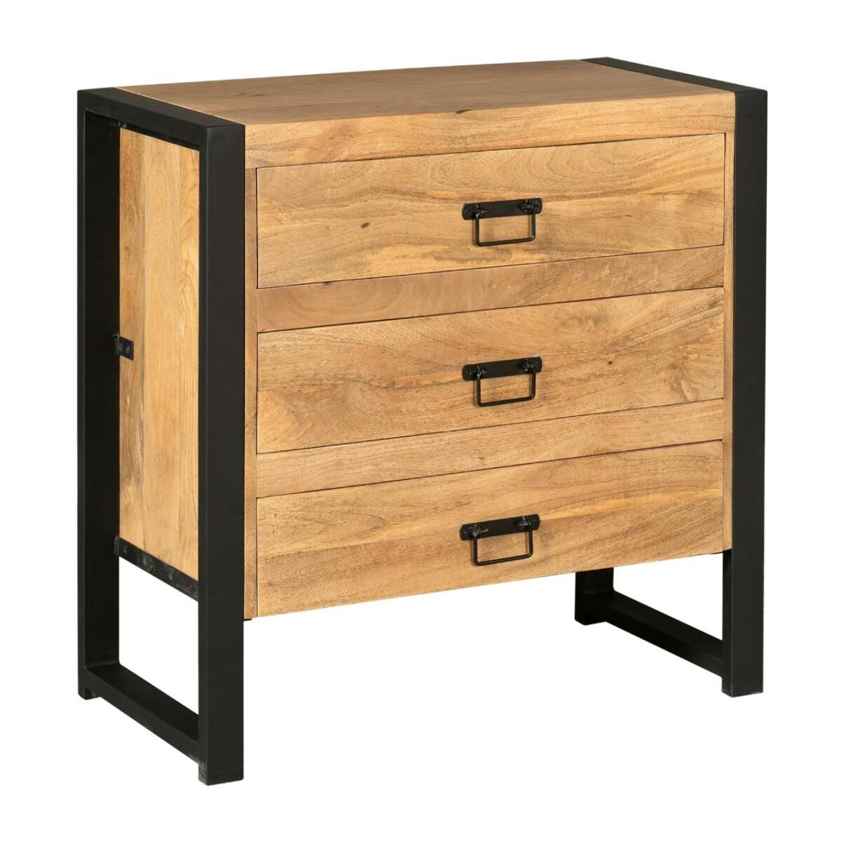 Commode bois métal 3 tiroirs MILORA