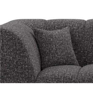 Curtis - canapé d'angle droit 4 places avec accoudoir en tissu texturé - Gris foncé