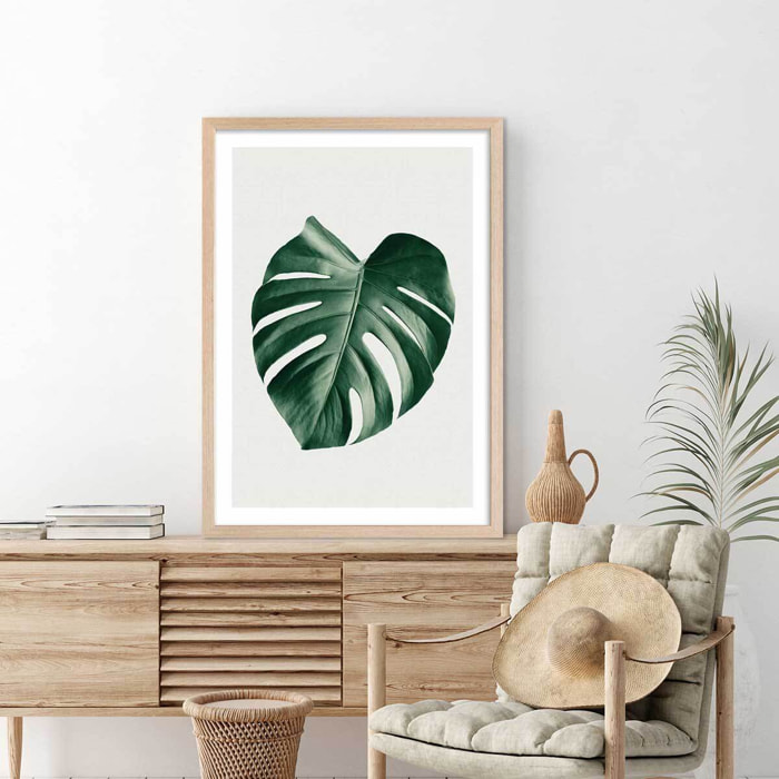 Affiche  monstera perfect Affiche + cadre en bois - Chêne