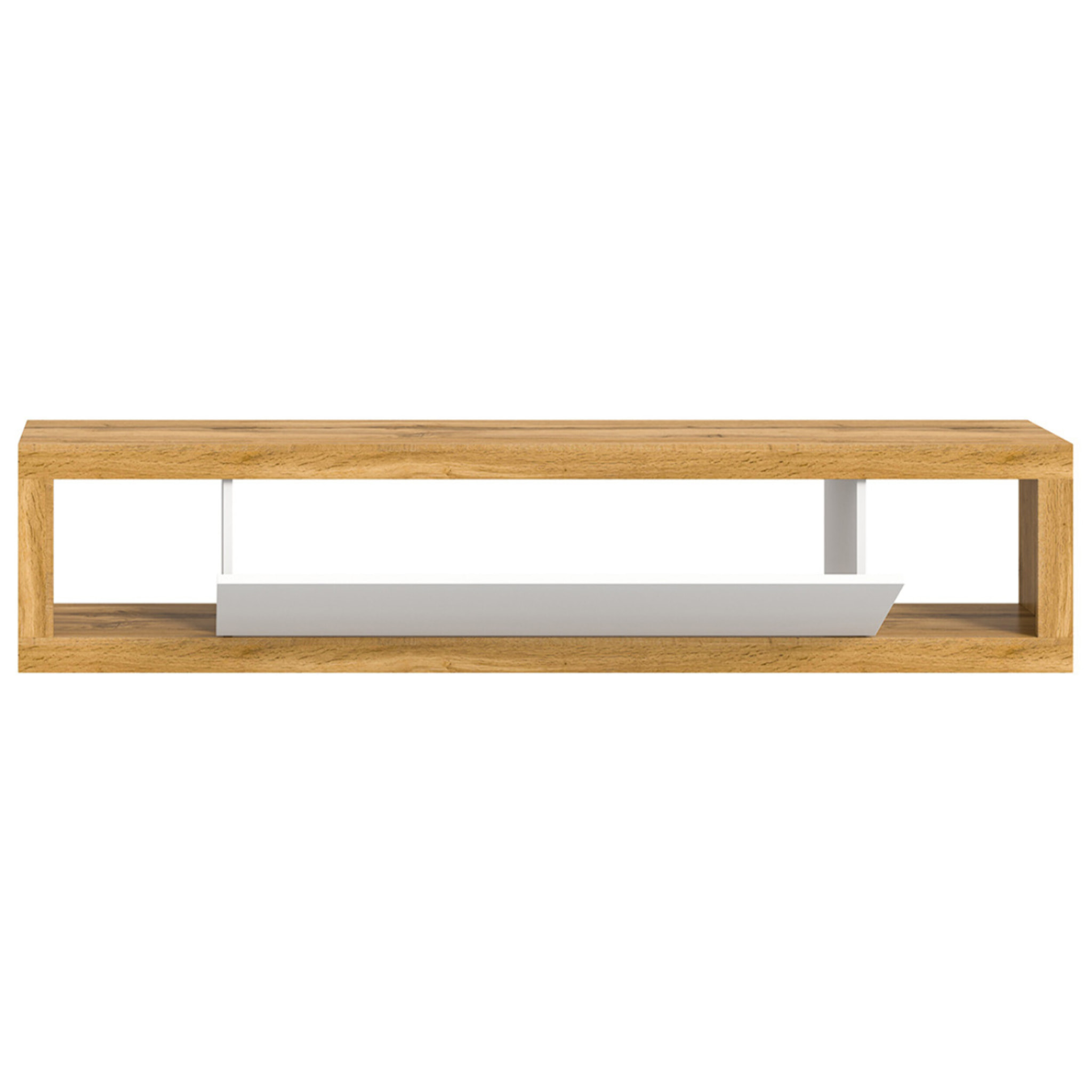 Ethan – meuble tv – 1 porte – bois et blanc - 180 cm - Bois / Blanc