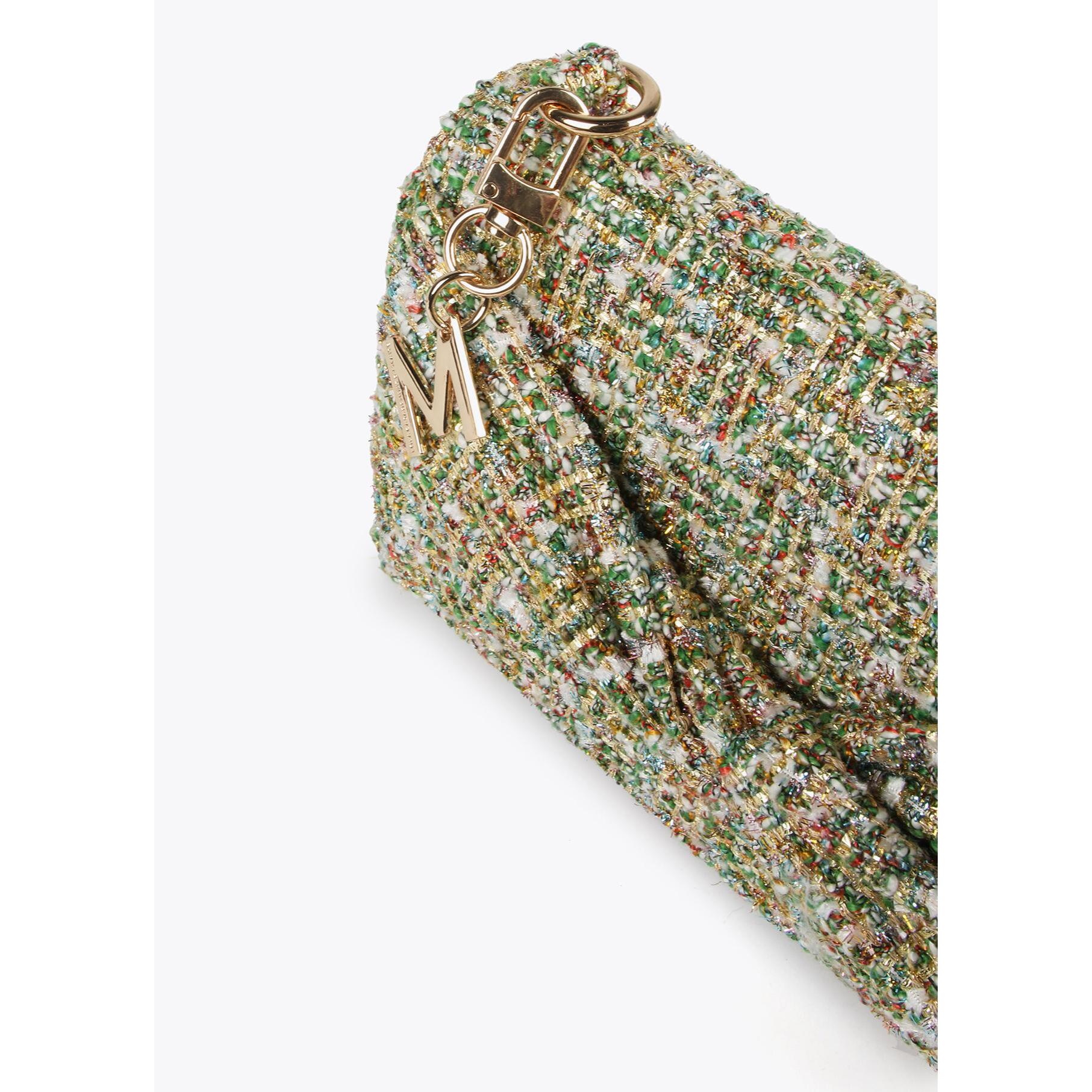 Borsa a tracolla con patta in tweed