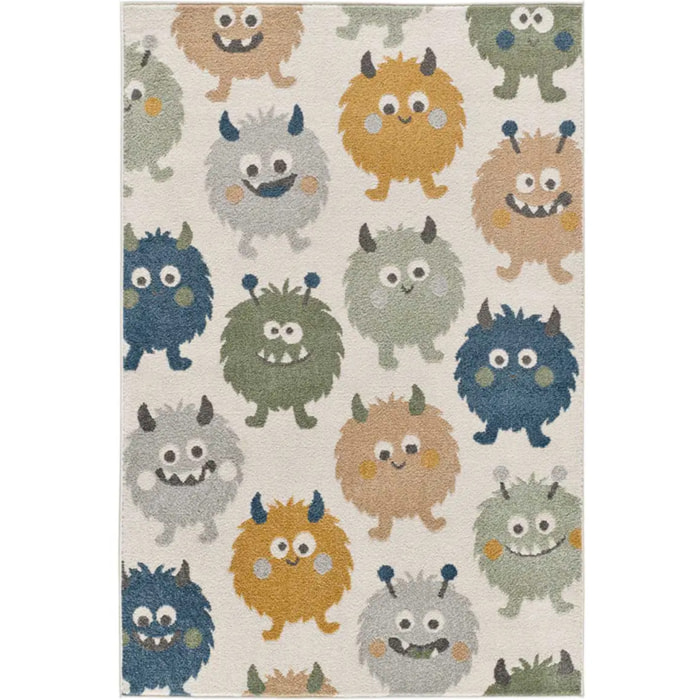 BEATS Alfombra infantil monstruos redondos multicolor, 120x170 cm