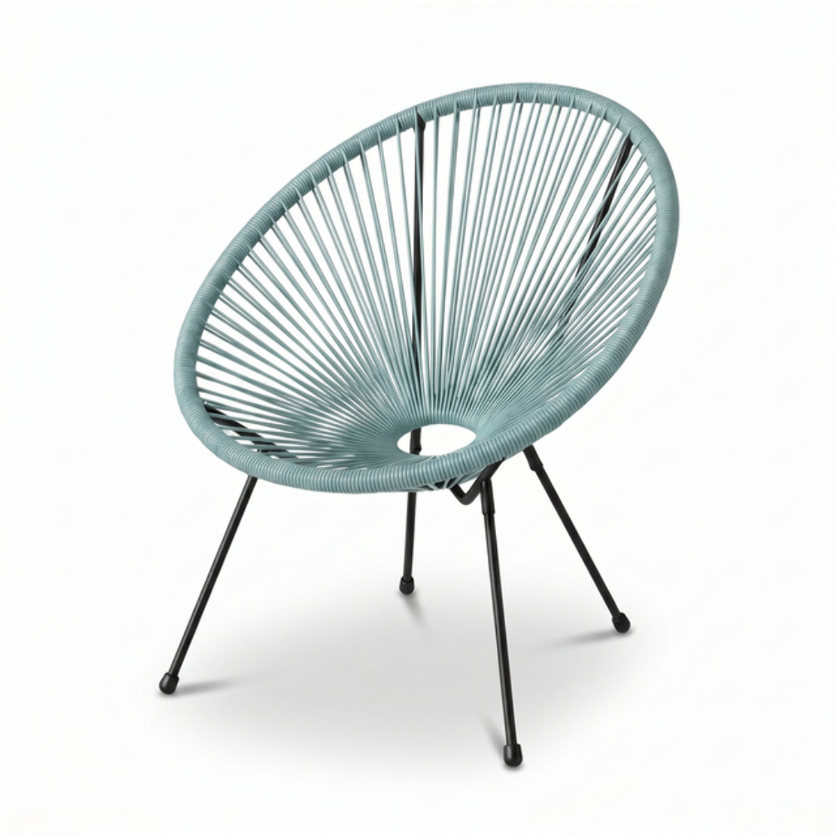 Sedia da giardino in acciaio e vimini sintetico multistring, poltrona outdoor, design moderno, resistente a UV e acqua, antiruggine e facile da montare, seduta ergonomica e traspirante, ideale per balcone terrazzo e giardino.