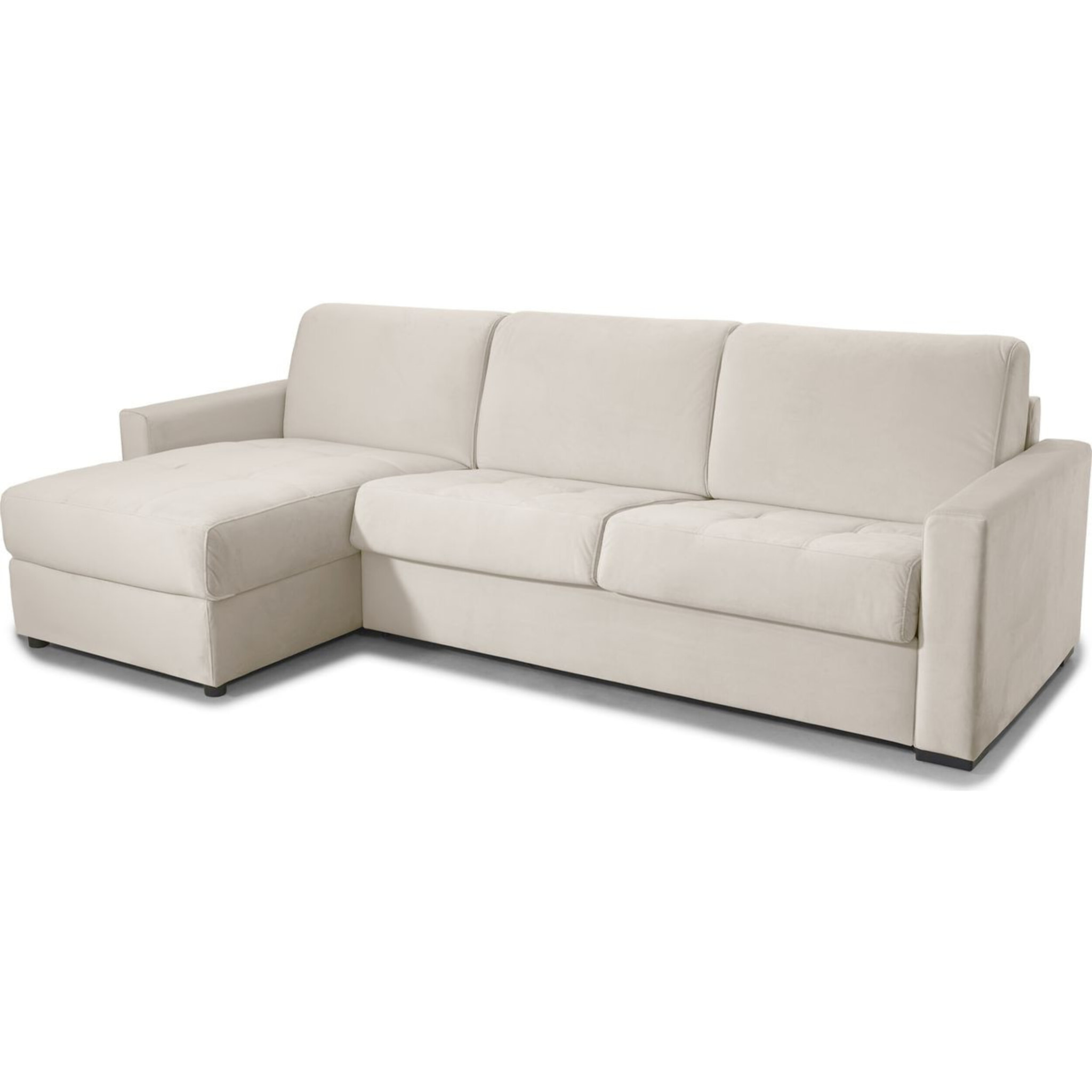 Canapé d'angle convertible express 5 places en velours - PALOMA