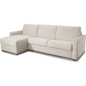 Canapé d'angle convertible express 5 places en velours - PALOMA