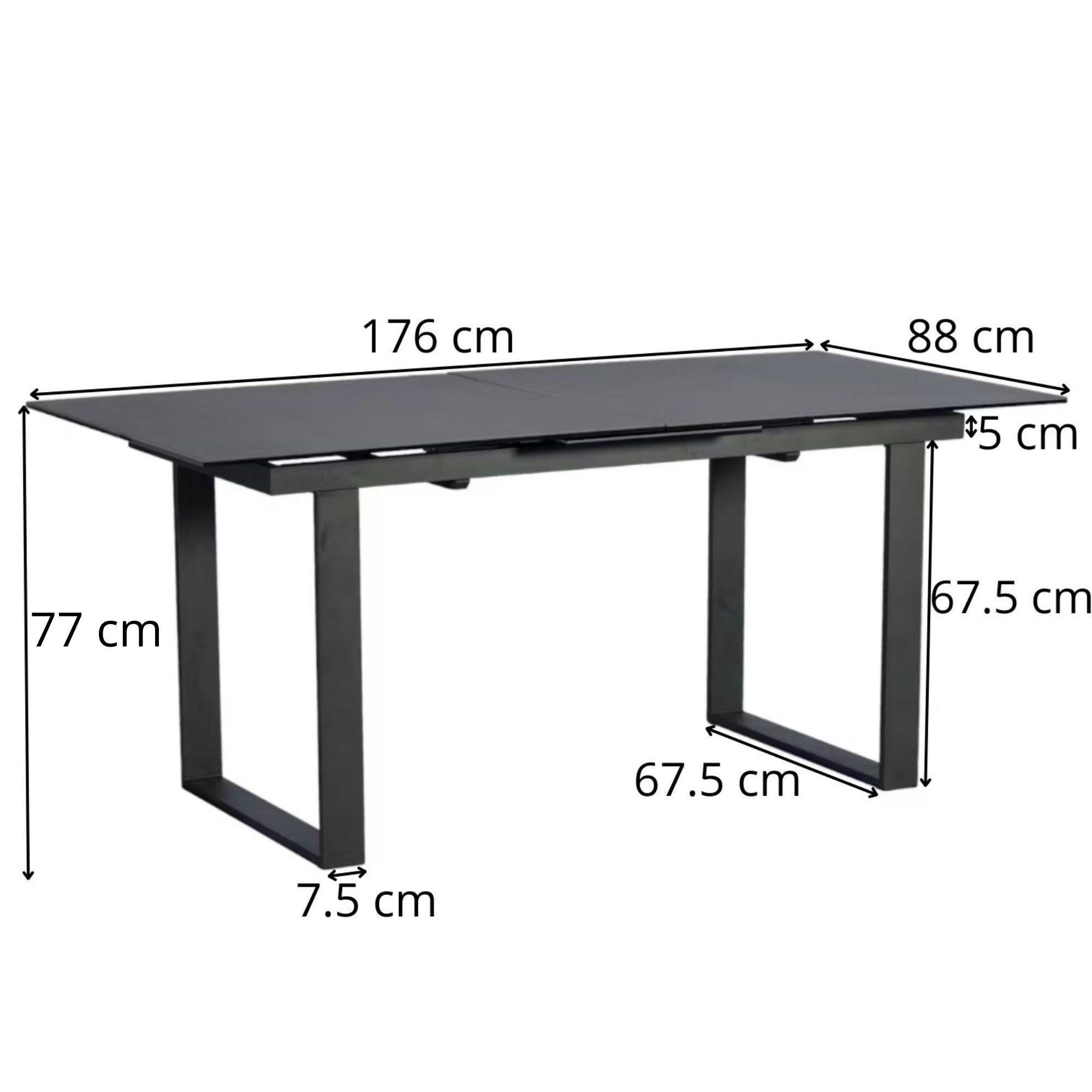 Table extensible 176/216 cm en céramique grise TORONTO