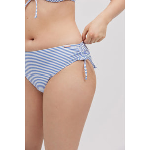 Set bikini snellente testurizzato a righe blu