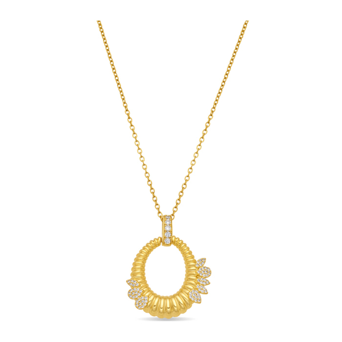 Collar de Aleación de Metal y Circonita Brillante acabado en oro amarillo de 18k