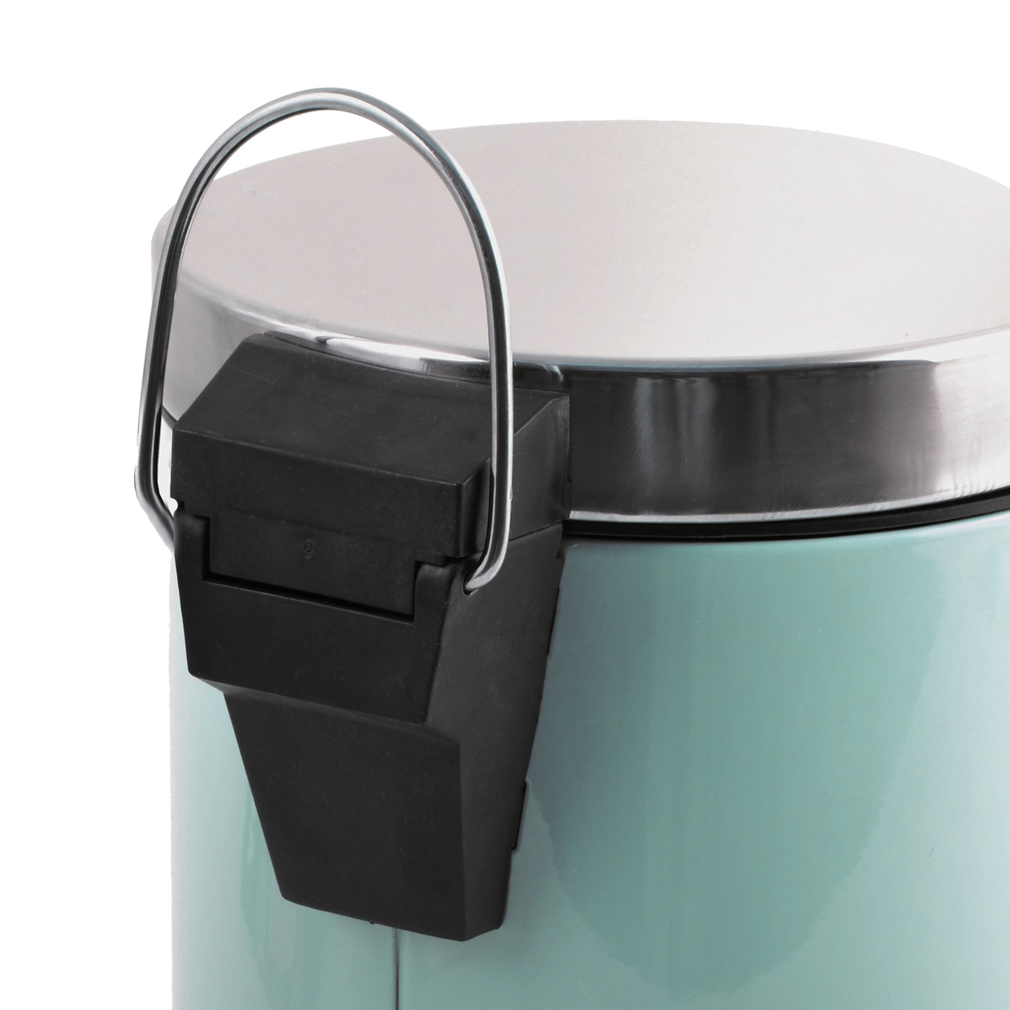 Cubo de basura con pedal MSV "Brest" 3 litros de acero inoxidable en color verde Ø25 x 17 cm