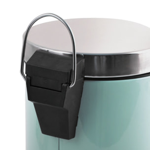 Cubo de basura con pedal MSV "Brest" 3 litros de acero inoxidable en color verde Ø25 x 17 cm