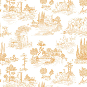 Funda nórdica El Caballo PAISAJE TOILE DE JOUY Dorado - 100% algodón -