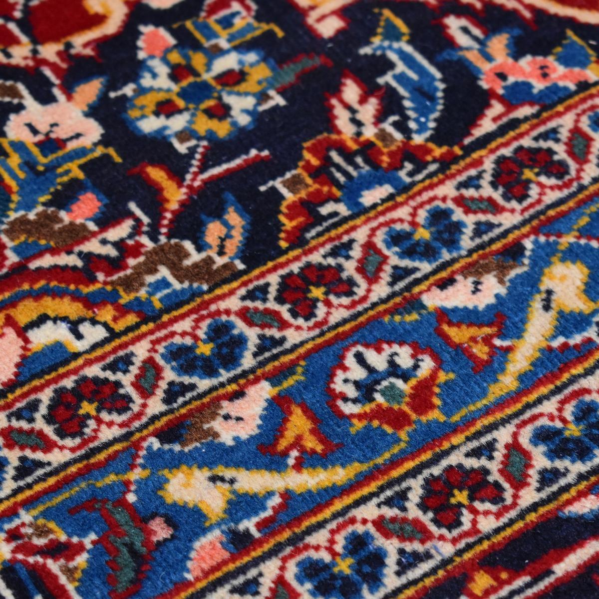 Authentique tapis persan Kashan de grandes dimensions, pièce unique, noué à la main en laine