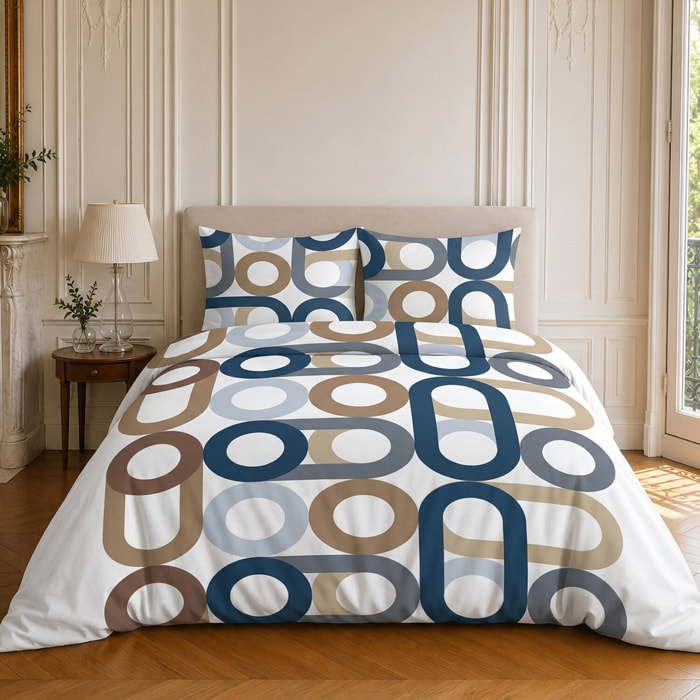 Parure housse de couette 100% coton motif géométrique - DAIKO
