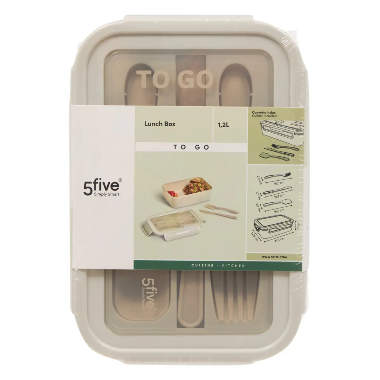 Lunch box rectangulaire 1,2L beige
