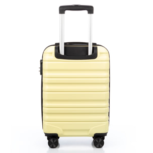 Set di 3 valigie Trolley, in materiale leggero ABS ad alta resistenza. Chiusura numerica e 4 ruote girevoli a 360°.