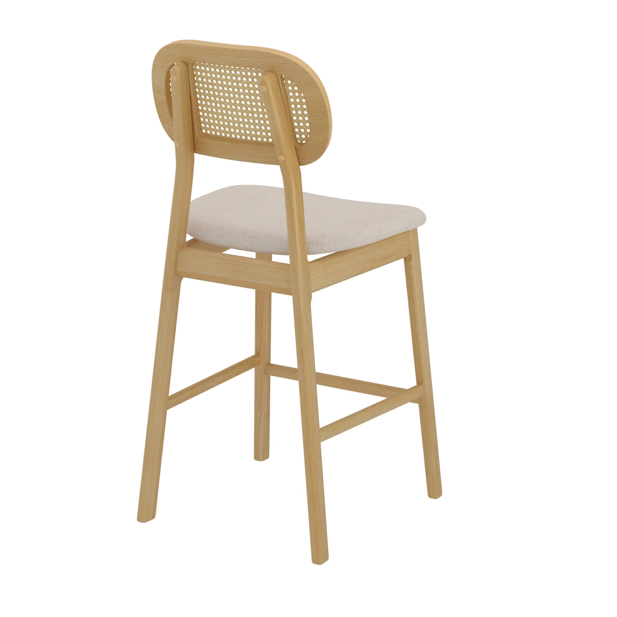 Lot de 2 chaises pour îlot central 64,5 cm en tissu beige - Maria