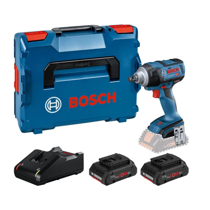 Boulonneuse sans fil GDS 18V-300 Procore - BOSCH - avec 2 batteries 18V 4.0Ah - chargeur - LBoxx - 06019D8202