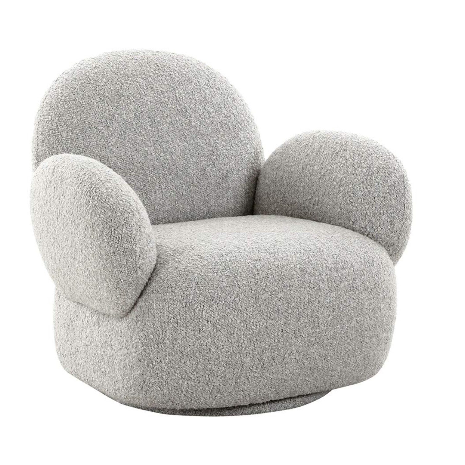 Javier - fauteuil pivotant - en tissu bouclette - Gris clair