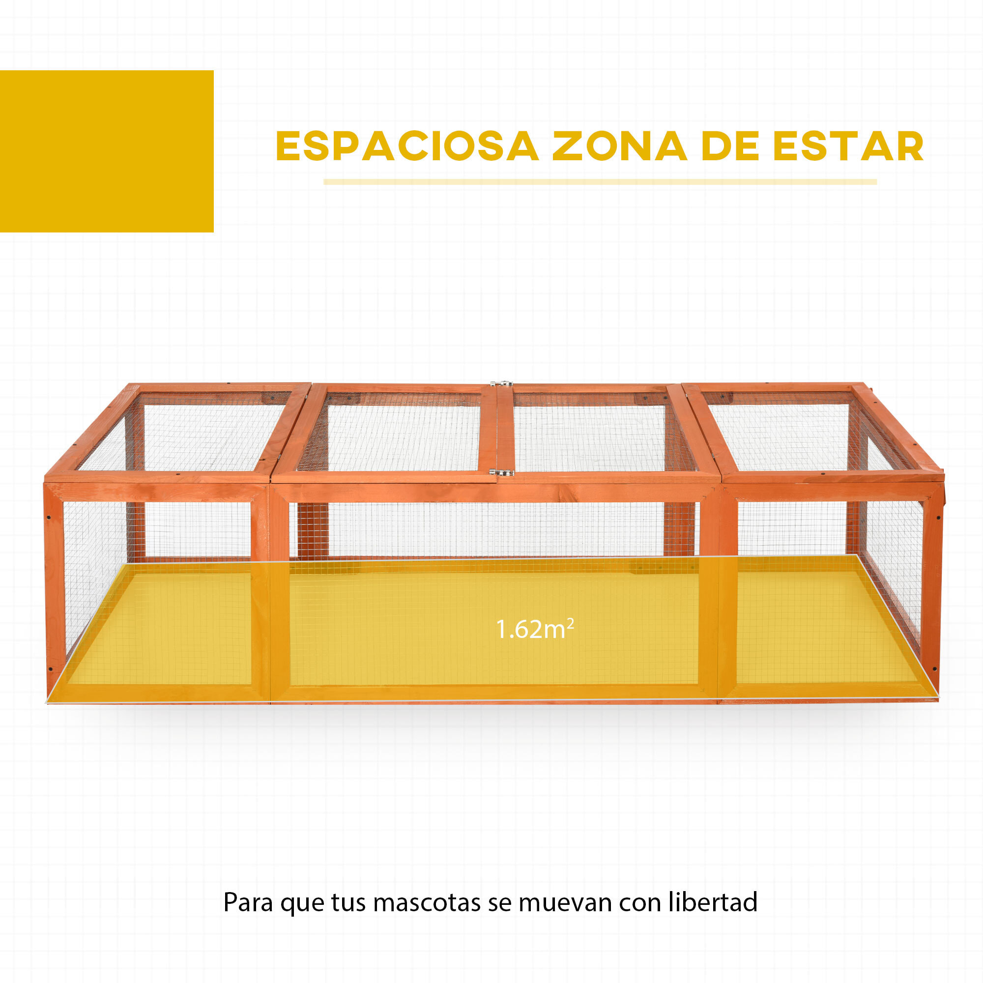 Conejera Exterior de Madera 180x90x48 cm Jaulas para Conejos Grande Casa para Animales Pequeños con 3 Puertas y Alambre de Metal Natural