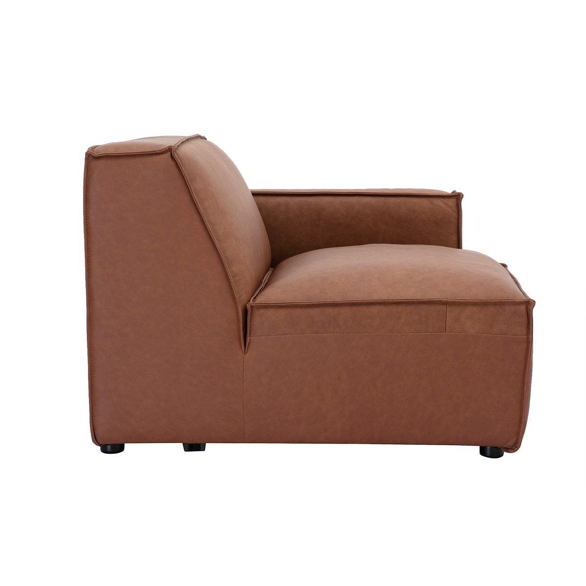 Module d'angle droit pour canapé en cuir marron SPLIT