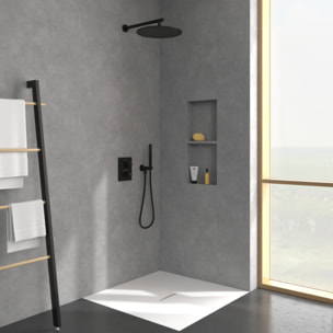 Mitigeur thermostatique encastré 2 voies Universal rectangle Noir mat