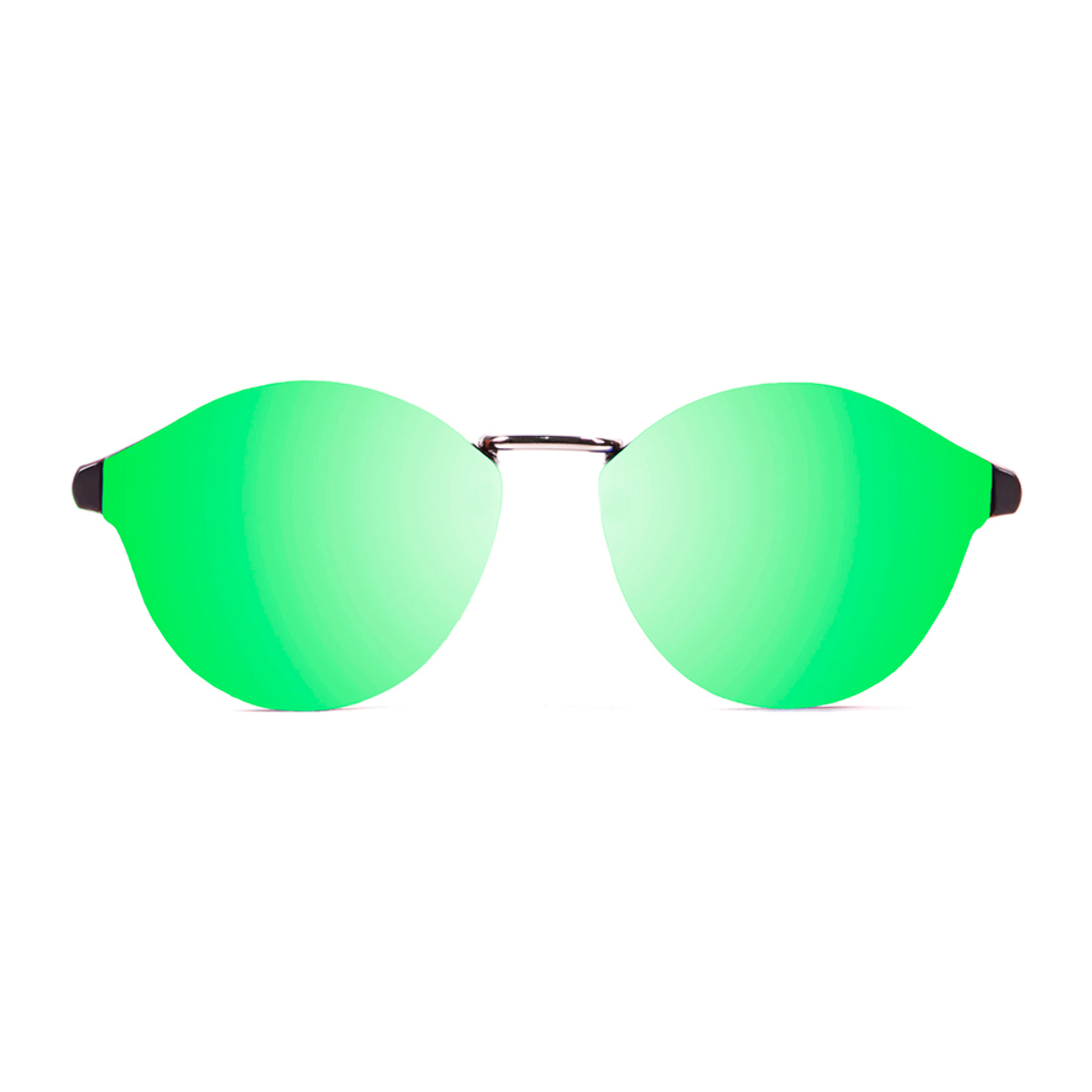 Gafas de sol PALO ALTO TURIN - Tiras marrón mate / Plana revo verde
