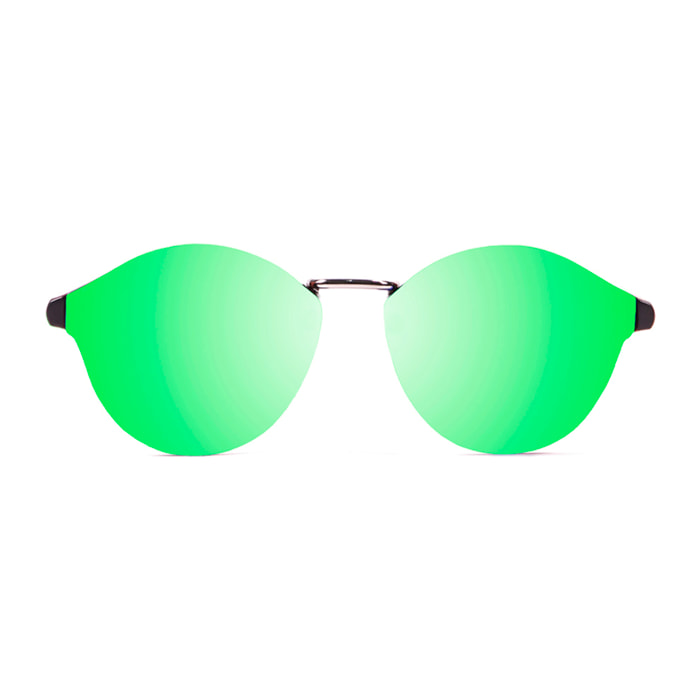 Gafas de sol PALO ALTO TURIN - Tiras marrón mate / Plana revo verde