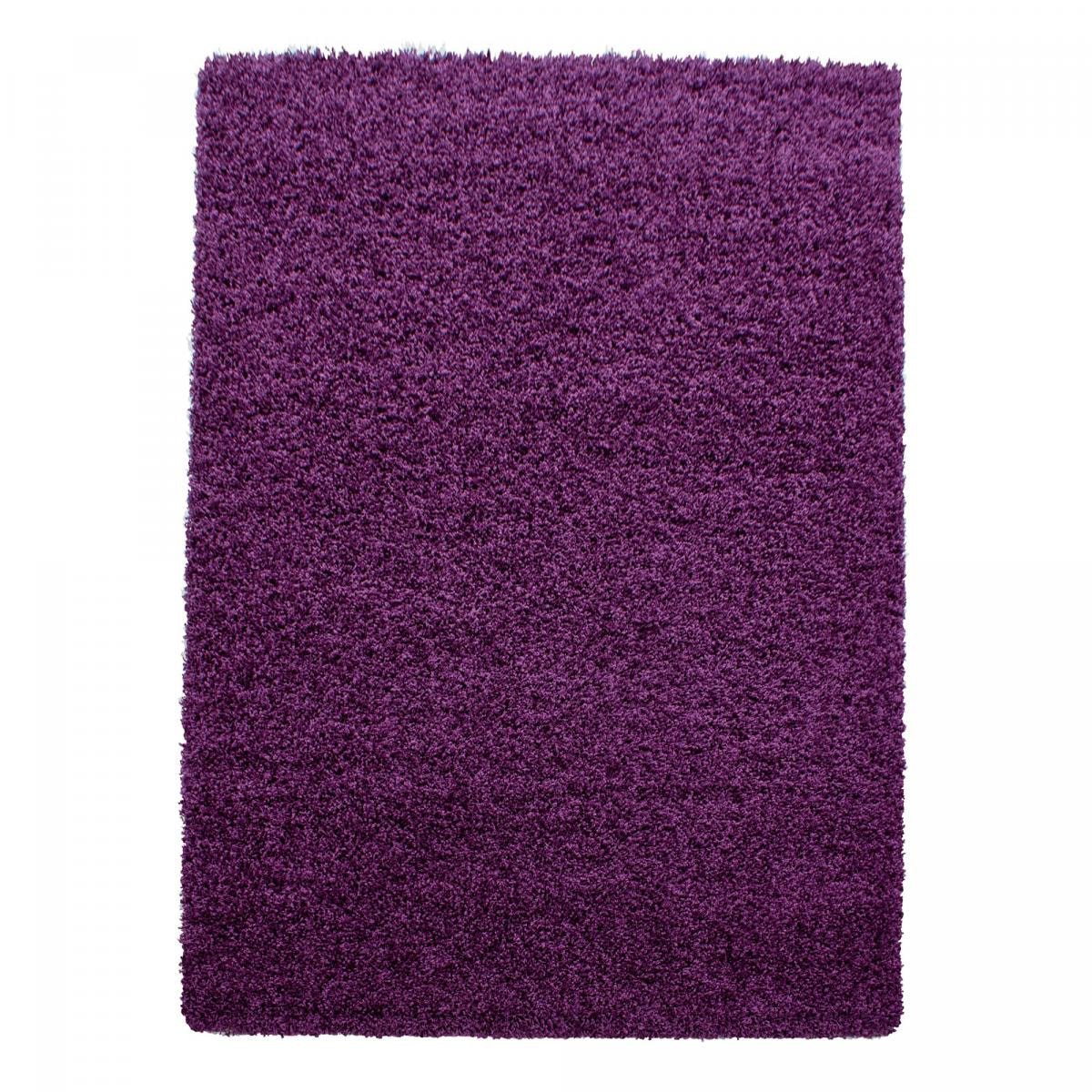 Tapis poils longs shaggy tissé motif uni ROCA