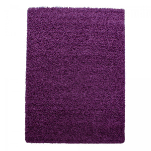 Tapis poils longs shaggy tissé motif uni ROCA