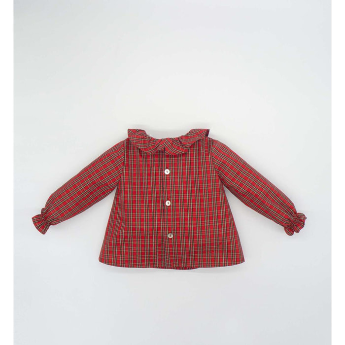 Blusa a cudros con volante