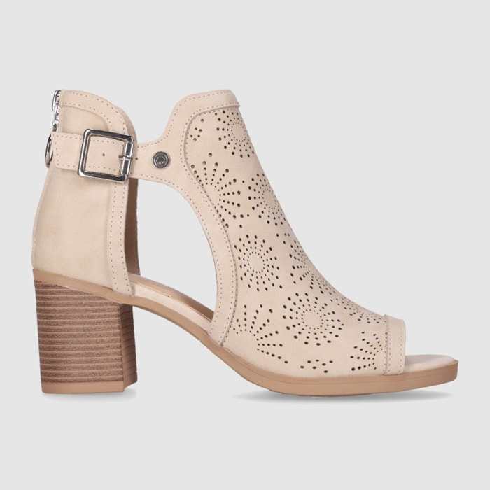 Sandalias - Beig - Tacón: 6 cm