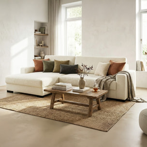 Canapé d'angle gauche convertible 3 places en tissu bouclé - ARTY