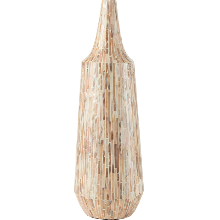 J-Line vase Nuye Bouteille - mosaique/papier - beige - 72 cm de hauteur