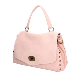 Borsa a mano da donna Made in Italy - Modello Zelia Elite - Pelle scamosciata - 37.0 x 22.0 x 15.0 cm