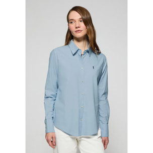 Camicia Oxford Regular fit celeste con logo Rigby Go
