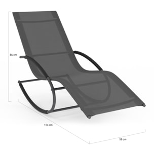 Transats à bascule Malawi gris - lot de 2