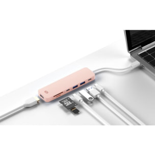 Hub USB C ESSENTIELB 4 en 1 USB-C Rose - Vr