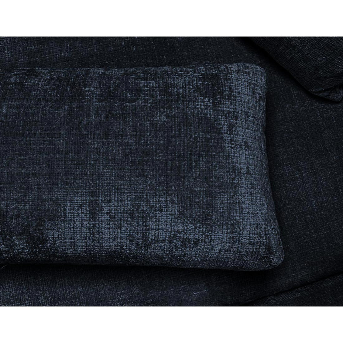 Miro - Canapé d'angle gauche 4 places convertible avec coffre en velours texturé - Bleu